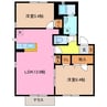 ボワクール　Ａ 2LDKの間取り
