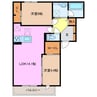 ディーシャンブル川原町 2LDKの間取り
