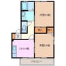 モンテローザ 2DKの間取り