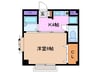 エバーグリーン森 1Kの間取り