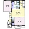 シャトーブランⅠ 2LDKの間取り