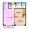 エルディムヒラタ 2LDKの間取り