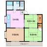 ノーブル山内Ｂ棟 3DKの間取り