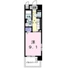 サンルミエール 1Kの間取り