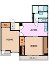 トランプコート四日市 2LDKの間取り