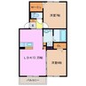 アリビオ東日野 2LDKの間取り
