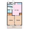 シャンボール西浦 2DKの間取り