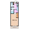 レジデンス浜田 1Kの間取り