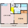 エクセルハイムユウＡ棟 1LDKの間取り