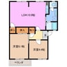 グランシャリオ日永西　A棟 2LDKの間取り