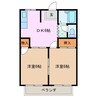 ハイツ竹腰 2DKの間取り