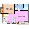 リーブルファイン白須賀 1LDKの間取り