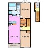 プリマヴェールⅢA 2LDKの間取り