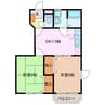 シャトー・ノ－ルⅠ 2DKの間取り