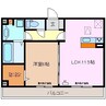 レジデンス朝日町　B棟 1LDKの間取り