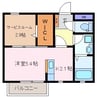 クレセール 1Kの間取り