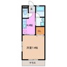 小古曽ヒルズ 1Kの間取り