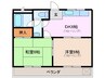 グレイス光栄 2DKの間取り
