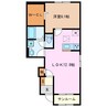 スウィートガーデン 1LDKの間取り