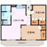 サンハイム藤 2LDKの間取り