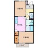 クレール三滝台 2DKの間取り