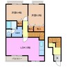 ファミールウツベ　Ⅱ 2LDKの間取り
