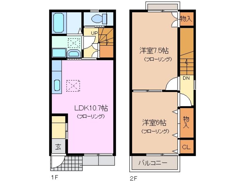 間取図 プラッサムコート日永　C棟