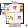グレースハイム 2DKの間取り