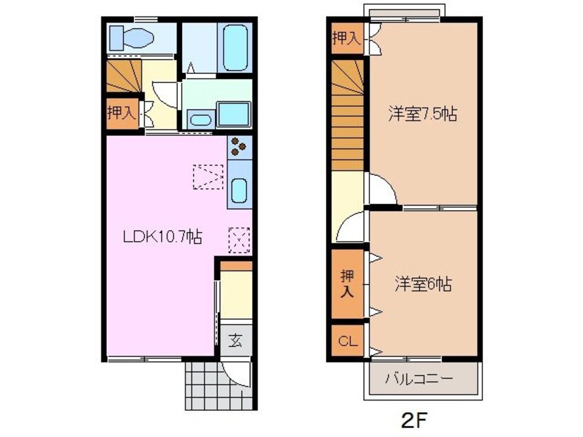間取図 プラッサムコート日永　C棟