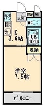 ユーミー日愛マンション 1Kの間取り