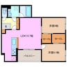 ディーシャンブル石塚町 2LDKの間取り