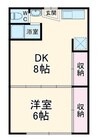 小古曽コーポ久志本 1DKの間取り
