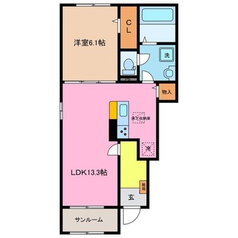 間取図 プリマヴェールⅢＢ