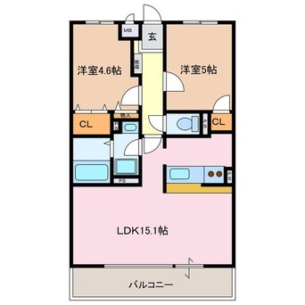 間取図 エクラときわ6