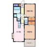 サンヒルズⅡ 2DKの間取り