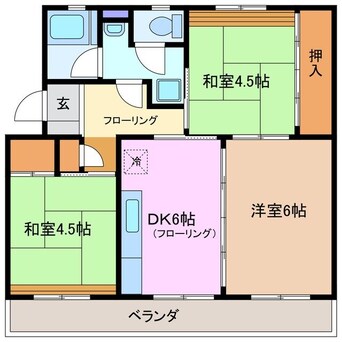 間取図 公団笹川団地102棟　402