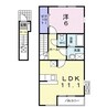 クレール笹川 1LDKの間取り