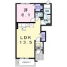 サンシャインヒルズⅠ・Ｂ 1LDKの間取り