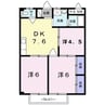 シティハイツ日野陵 3DKの間取り