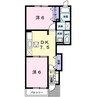 サンビレッジ里岸Ⅱ棟 2DKの間取り
