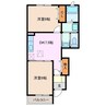 サンビレッジ里岸Ⅱ棟 2DKの間取り