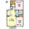アリビオ東日野 2LDKの間取り