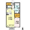 カーサフェリス　Ａ棟 1LDKの間取り