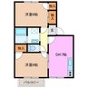 Tフレグランス高花 2DKの間取り