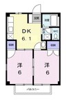 ニューシティ敬 2DKの間取り