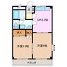カトレア 2DKの間取り