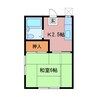コーポ浜一色 1Kの間取り