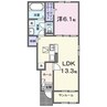 カルマ 1LDKの間取り