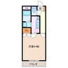 セントラルヒルズ二番館 1Kの間取り