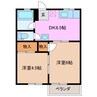 笹川第二ハイツ 2DKの間取り